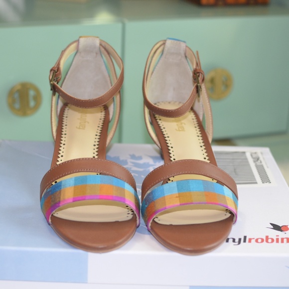 New Anthropologie Paige Colorblock Heels by Farylrobin Size 10 - Picture 5 of 7